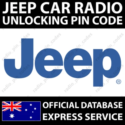 JEEP ANTI-THEFT RADIO PIN CODE CHEROKEE COMPASS GRAND CHEROKEE RENEGADE WRANGLER - Image 1 of 4