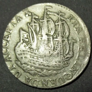 Certificate of Authenticity Silver 1780 Colonial New York Ship Shilling Zeeland - Picture 1 of 4