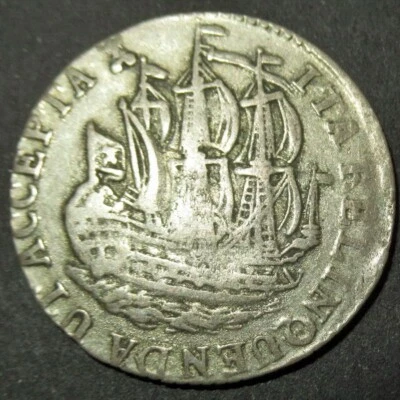 Certificate of Authenticity Silver 1780 Colonial New York Ship Shilling Zeeland - Image 1 of 4