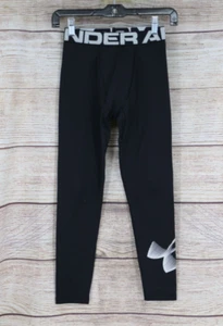 Under Armour ColdGear Youth Boys Size Medium Fitted DriFit Athletic Leggings BK - Picture 1 of 8