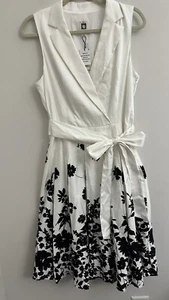Anne Klein Womens Dress A-line Wrap Belted Size 10 Fit & Flare Sunday Brunch - Picture 1 of 12