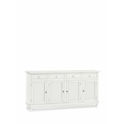 CREDENZA MADIA 4 PORTE 4 CASSETTI BIANCO OPACO ARTE POVERA CLASSICO