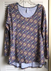 LuLaRoe Neu mit Etikett Large Lynnae Langarmshirt Mehrfarbig Geometrisches Design - Bild 1 von 5