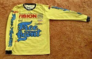 RETRO CLASSIC VINTAGE OLD SCHOOL BMX SHIRT FREE AGENT VISION JERSEY FREESTYLE