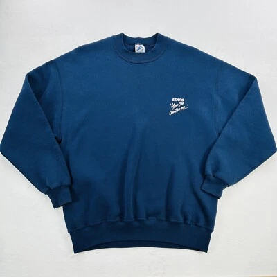 VINTAGE Sears Sweater Adult Large Blue Pullover Sweatshirt Employee 90s 80s Men - Image 1 of 4