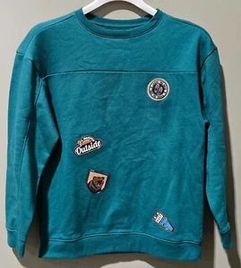Cat & Jack Green Outdoor Explorer Patch Accent Fleece Sweatshirt -- Boys' XL 14 - Picture 1 of 6