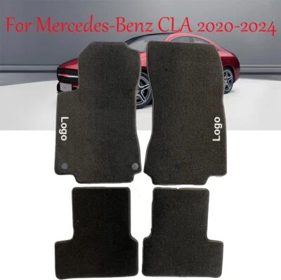 For Mercedes-Benz CLA180 CLA200 CLA250 Black Car Floor Mats Velour Anti-Slip - Image 1 of 4