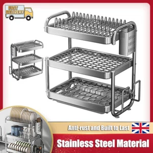 Dish Drying Rack,Stainless Steel Drying Rack,Kitchen Organizers and Storage Rack - Picture 1 of 8