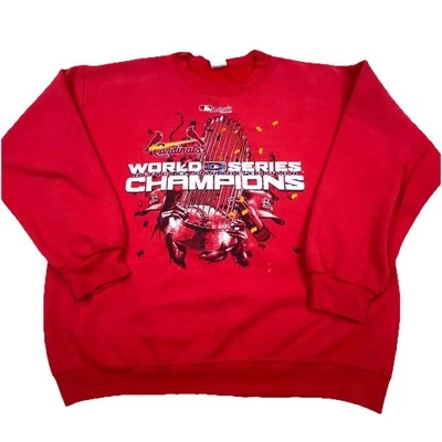 Vintage St Louis Cardinals Sweatshirt Men Large Red Crewneck Sweater Y2K 2000s - Image 1 of 4