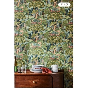 Anthropologie GP & J Baker Ruskin Emerald Wallpaper 1 Roll - Picture 1 of 3