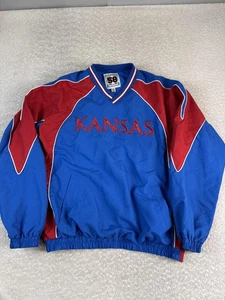Chaqueta cortavientos Kansas Jayhawks para hombre mediana azul roja NCAA baloncesto pulóver - Imagen 1 de 8