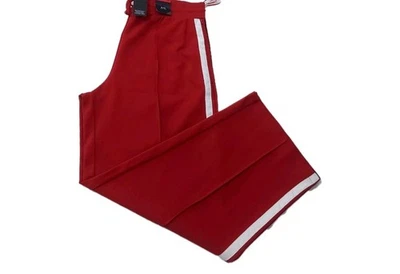 M&S Women's High Rise Wide Leg Pull On Jersey Trousers lipstick SZ 14 Reg BNWT - Image 1 of 4