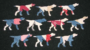 10 ANTIQUE CUTTER QUILT ENGLISH POINTERS! DOGS! WOW! Scrapbooking! Applique! - Bild 1 von 2