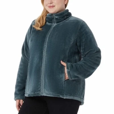 32 Degrees Ladies' Plush Jacket - Color: Smoke Green, Size: 3X - Image 1 of 3