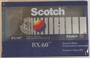 Scotch BX/60 black Cassette Tape Low Noise Normal Bias NEW Sealed - Picture 1 of 2