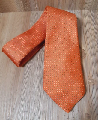 Corbata de cuello largo David Donahue naranja seda para hombre 3,5" x 64,75" Italia EE. UU. Foto 1 de 4