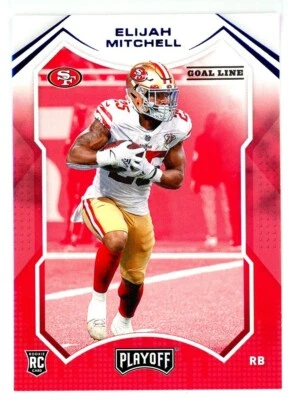 Elijah Mitchell 2021 Playoff GOAL LINE BLUE SP #292 49ers Rookie QTY - FREE SHIP - Image 1 of 2