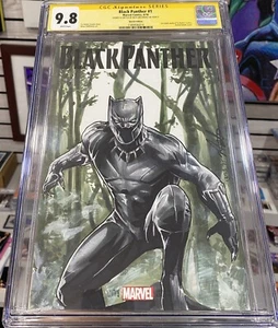 Black Panther #1 CGC 9.8 SS Signed & Sketch By Nate Melendez WOW!!! - Picture 1 of 7