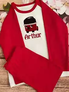 Henry or Hetty hoover vacuum pyjamas, pj's, embroidered & personalised with name - Picture 1 of 14