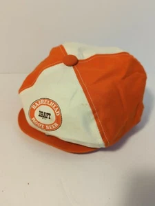 VTG Barrelhead Root Beer Round Flat Hat Beret Style Snap Back Orange/White cap - Picture 1 of 6