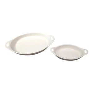 CorningWare Creations Stoneware Oven Bakeware Au gratin 2 Dishes 42oz and 12oz - Picture 1 of 10