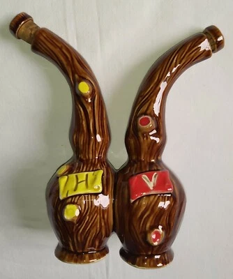 Ancien HUILIER - VINAIGRIER Vintage en FAÏENCE signé 'A.FERLAY' à VALLAURIS - Photo 1/3