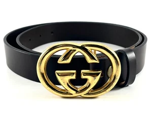 GUCCI Authentic Vintage Gürtelschnalle Made In Italy 80er Jahre mit Ledergürtel - Bild 1 von 7