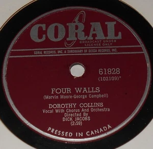 Coral 61828 Dorthy Collins Four Walls / Big Dreams 78 RPM E+ E+ - Picture 1 of 2
