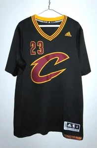 Cleveland Cavaliers LeBron James #23 manica swingman originale nera Adidas XL - Foto 1 di 6