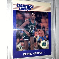 1988 Kenner Starting Lineup Cards Derek Harper PSA NM 7