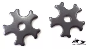 Rodillos Bull Spur Estilo Profesional 1-1/4" acero negro vendido en pares nuevo Eddy's Tack - Imagen 1 de 3