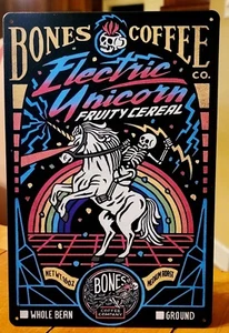 Bones Coffee Electric Unicorn Metal Sign 8x12 Inches In Size New - Picture 1 of 2