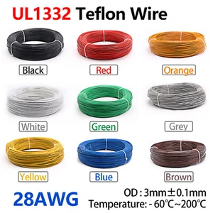 Cable de PTFE soldadura 12/14/16/18/20/22/24/26/28 AWG cable trenzado flexible - Imagen 1 de 6