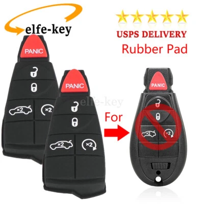 2 个橡胶纽扣垫适用于道奇充电器挑战者 Durango 2008 - 2014 钥匙 IYZ-C01C — 第 1/4 张图片