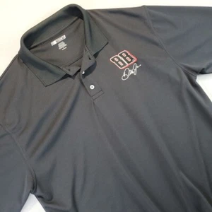 NASCAR Authentic Dale Earnhardt Jr #88 Polo Shirt Mens L Black Polyester - Picture 1 of 6