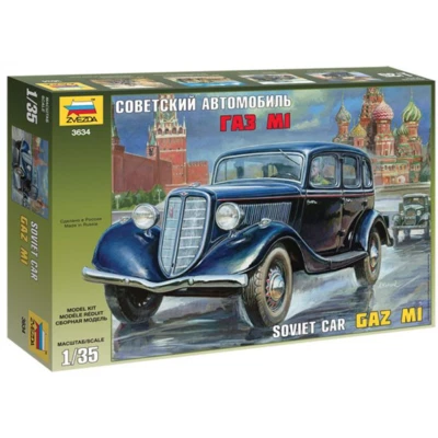 ZVEZDA 3634 GAZ M1 Auto Sovietica Kit In Plastica In Scala 1/35 - T48 Post - Immagine 1 di 4