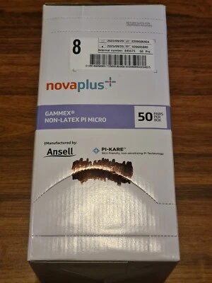 50-Pairs NovaPlus Gammex Non-Latex PI Micro Sterile Surgical Gloves Size 8 . Foto 1 de 2