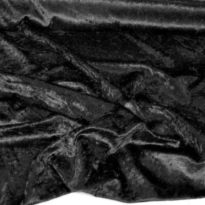 Pannesamt in schwarz Dekostoff für Weihnachten Karnevalstoff Weiche Meterware - Bild 1 von 2