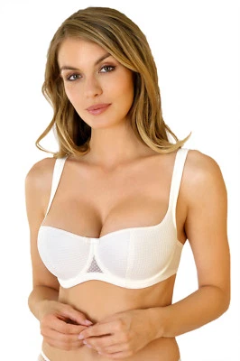 Sexy Sujetador Balconette Talla Grande ROSME Lencería de Encaje KAMILA Marfil Foto 1 de 2