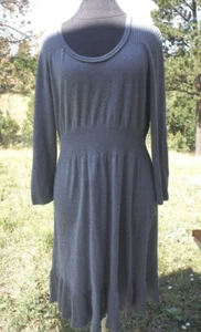 SPENSE Women's Gray Knit 3/4 Sleeves Flounce Hem Sweaterdress XL Sweater Dress - Picture 1 of 12