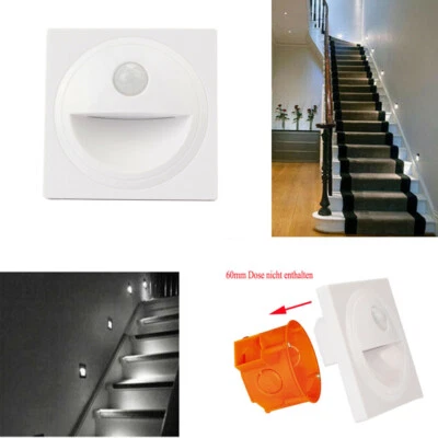 LED Treppen Beleuchtung Wand Einbau Leuchte Stufen mit Bewegungsmelder 230V - Bild 1 von 4