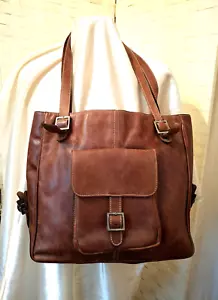 Vintage M&S Per Una Tan NUBUCK LEATHER Shoulder Bag Medium - Picture 1 of 11