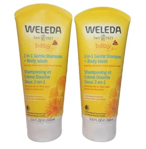 2 Pk Weleda 2in1 Gentle Shampoo + Body Wash - Calendula 6.08 oz - Picture 1 of 2