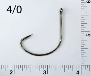 PACK DE 50 ganchos de pesca tamaño 4/0 TACKLEWORKS offset níquel Kahle *ESPECIAL - Imagen 1 de 2