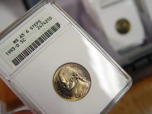 ANACS MS65 1993-D 6 Full Step Jefferson Nickel - Bild 1 von 2
