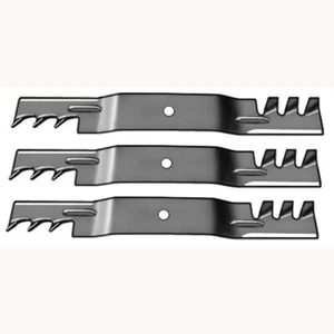 Set of 3 New Toothed Mulching Mower Blade Fits John Deere F620 F680 F687 M653 - Picture 1 of 9