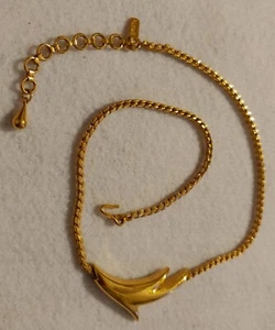 Vintage - Monet Goldtone Dolphin Necklace - 15 in - Picture 1 of 12