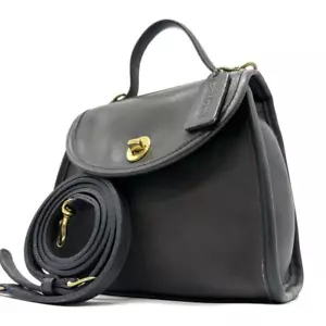 OLD COACH Shoulder 2way Regina Turnlock handbag leather black - Picture 1 of 24
