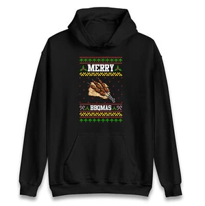 Merry BBQMAS Christmas Hoodie,Offensive Christmas Hood,Ugly Christmas Hood - Picture 1 of 8
