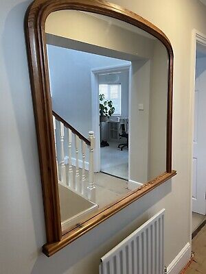 Large Antique/Vintage Style Wooden Overmantle Mirror • 241.88£